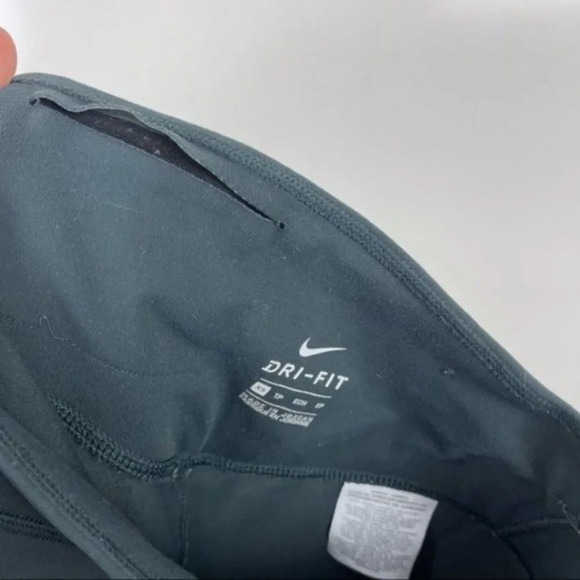 Nike Dri-Fit Power Legendary Mid Rise Training Leggings Dark Green Women's XS - Picture 8 of 9